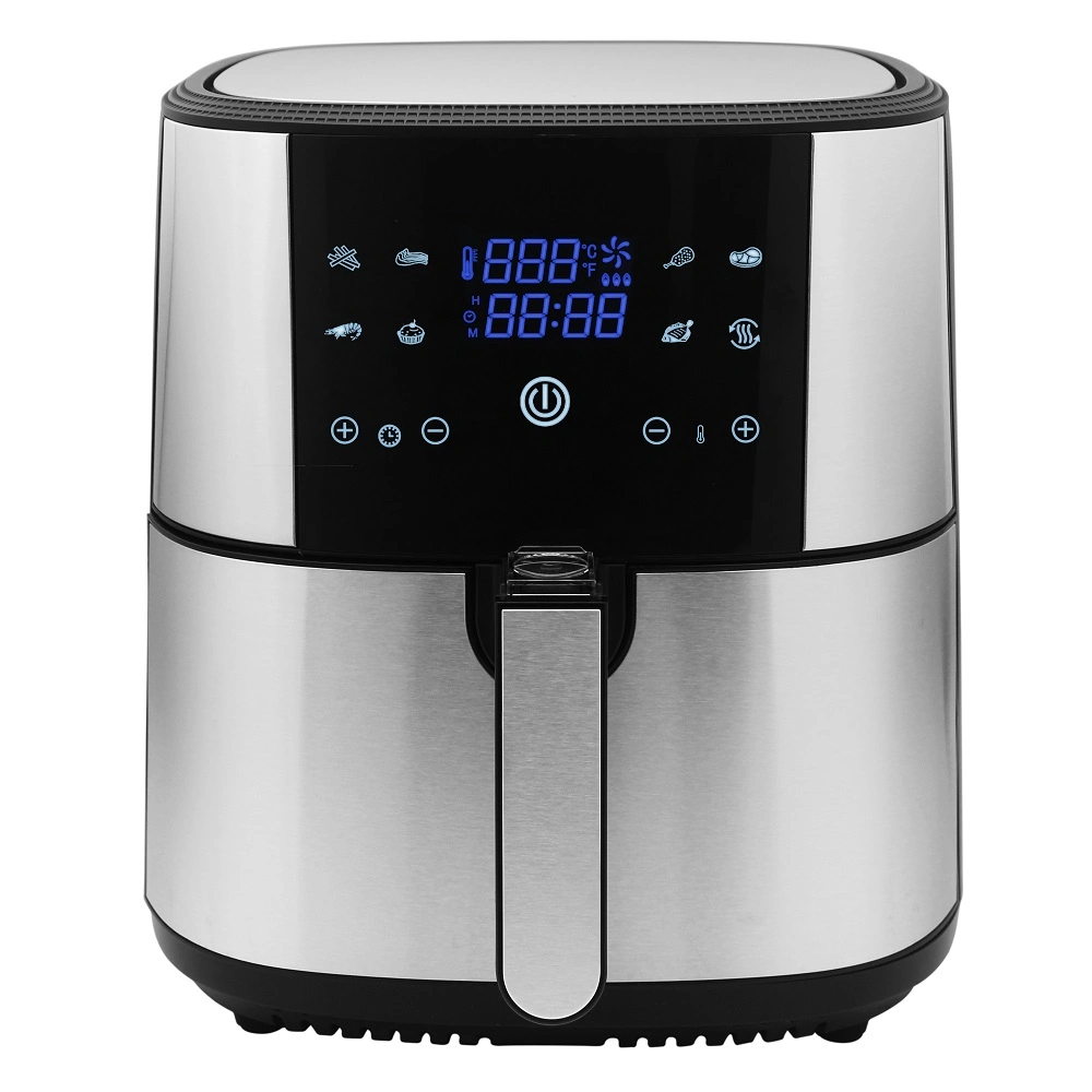 Stainless Steel 6L 8L Capacity Freidora De Aire 1800W Digital Electric Programmable Hot Air Fryer